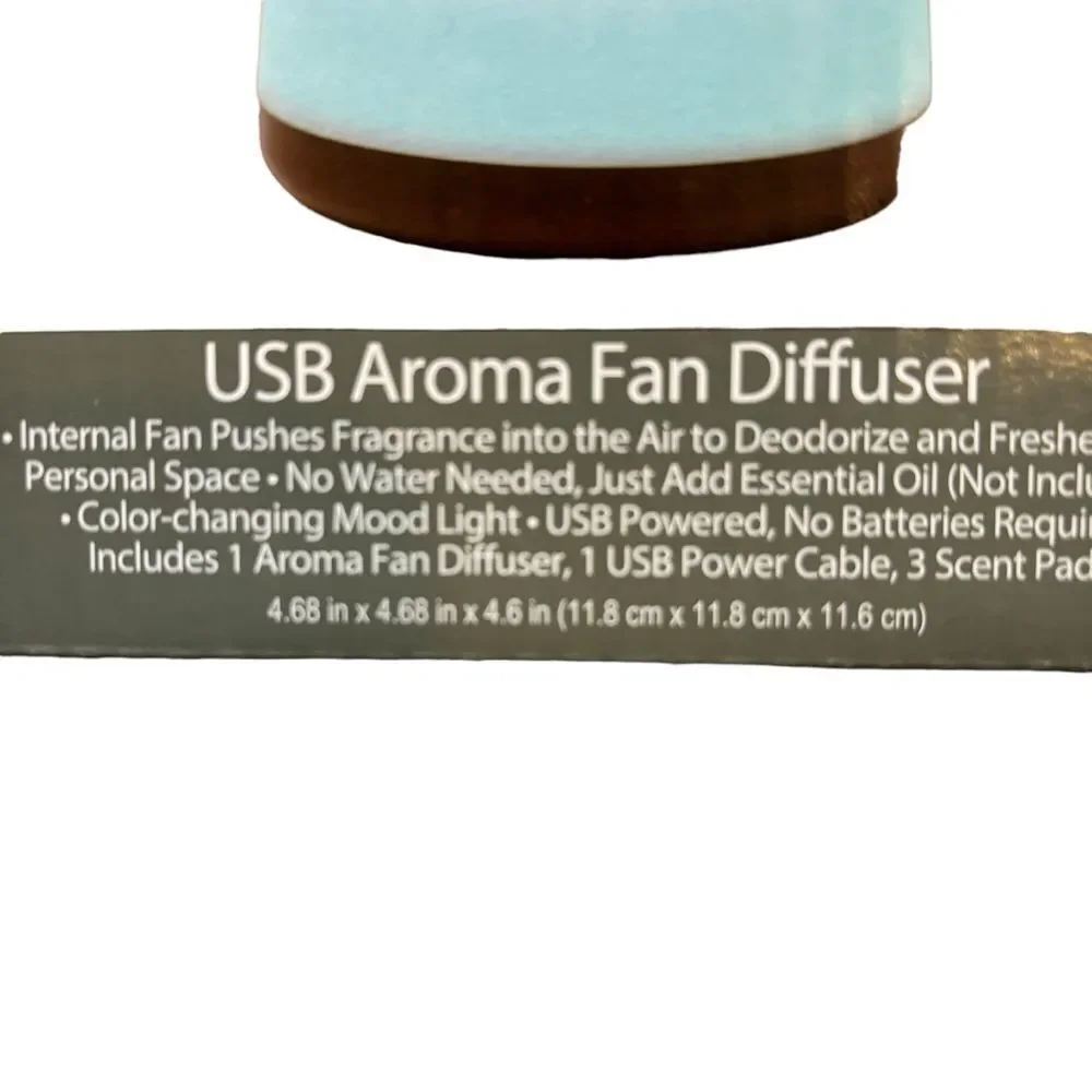 Brand‎ new in Box True Living USB Aroma Fan Diffuser Color Changing